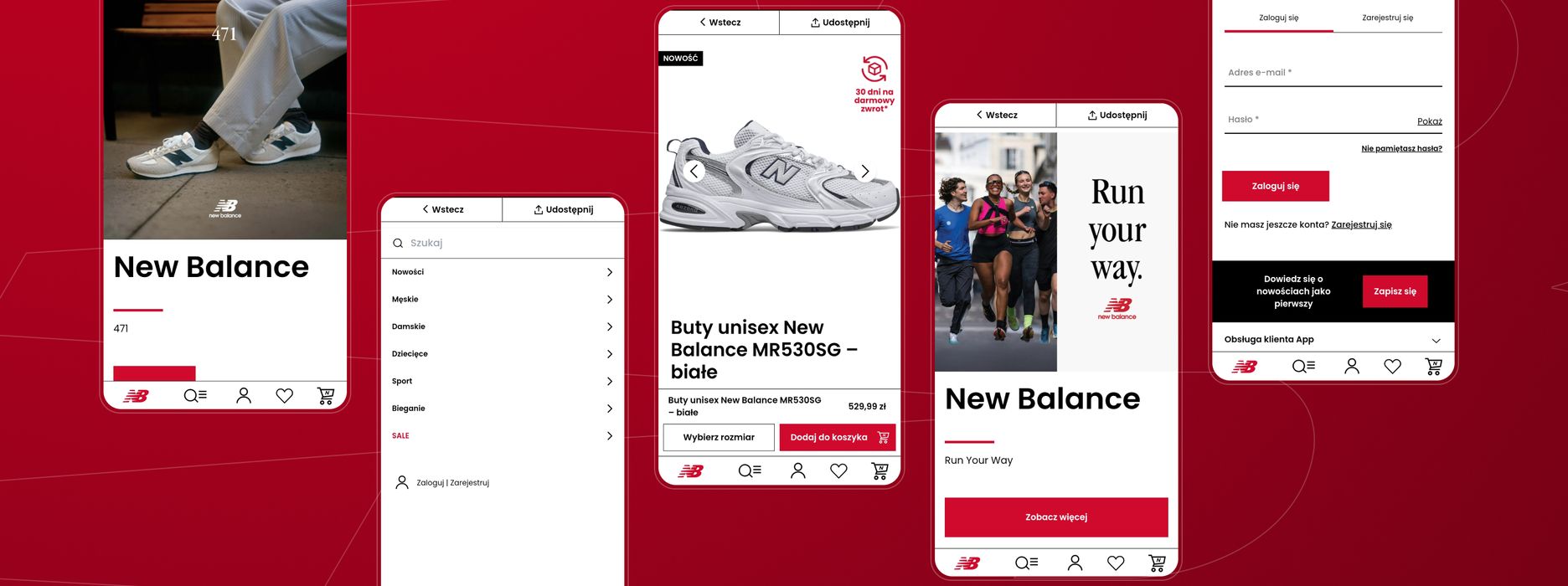 Mobilna aplikacja eCommerce przygotowana dla New Balance